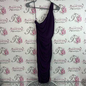 H&M dress Deep Purple One-Shoulder Dress draping luxe